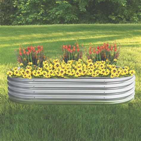 oval garden bed galvanized metal sheet planter box|galvanized planter box outdoor.